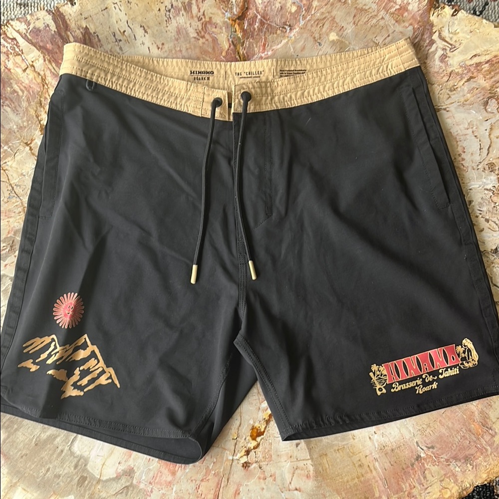 Roark Black and Tan Board Shorts